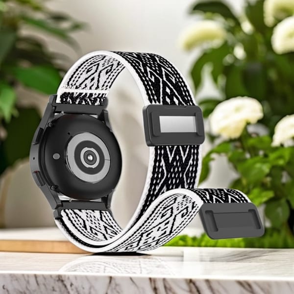 Klockarmband för Apple Watch iWatch 18mm Svart och Vit Etnisk Stil