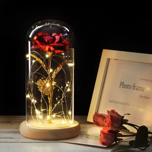 Drop shipping Galaxy Rose Kunstige Blomster Skjønnheten og Udyret Rose Bryllupsdekor Kreativ Valentinsdag Morsdagsgave white base Mult