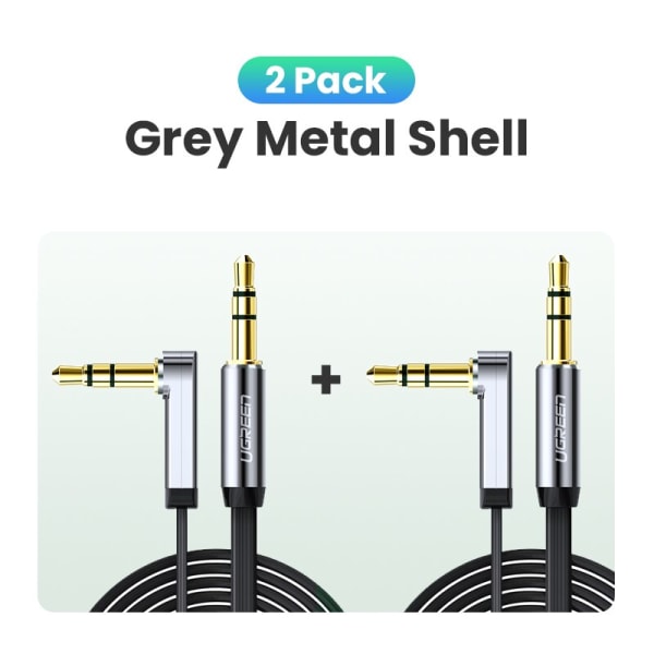 UGREEN Aux-kabel Høyttalerkabel 3,5 mm kabel for bil Hodetelefon Audio 3,5 mm Jack Høyttaler for Samsung Xiaomi Kabel Aux 3,5 mm Grey Metal Shell 0.5m