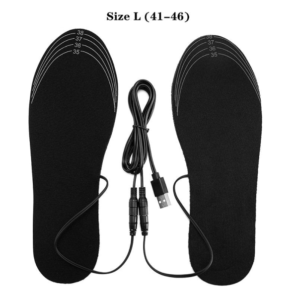 USB uppvärmda skoinnersulor Fötter Varma Sock Pad Mat Elektriskt uppvärmda innersulor Tvättbara varma thermal sulor Unisex Size M (35-40)