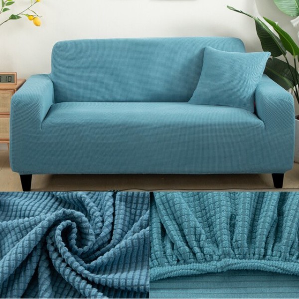 Tjockt soffskydd Jacquard enfärgat tryckt sofföverdrag för vardagsrum sofföverdrag hörnsoffa överdrag L-form coffee 2-seater(135-170cm)