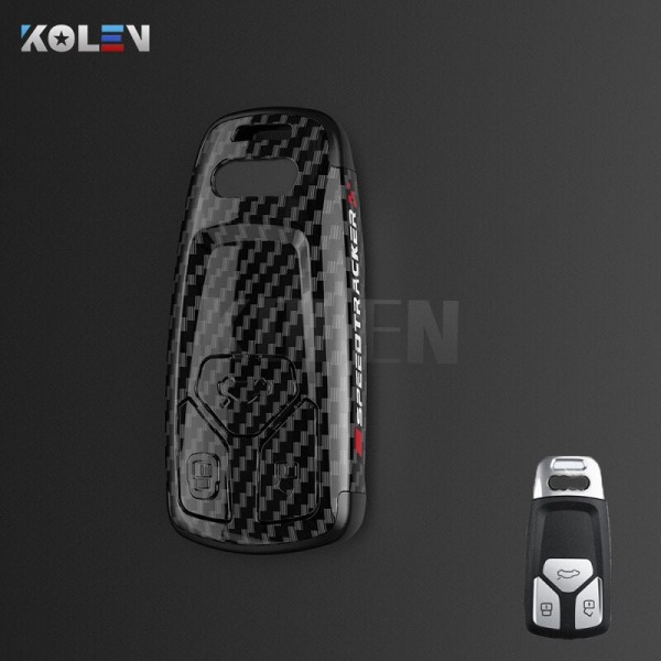 ABS Kolfiberstil Bilnyckelfodral Skal Fob För A3 A4 A5 C5 C6 8P 8L B6 B7 B8 Q3 Q5 Q7 A6 A7 4M 8S B9 A8 Q8 C8 TT B only case