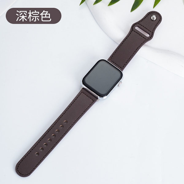 Kellon ranneke Apple Watch iWatch -kelloon Soveltuu: 1-8 sukupolvi SE 42/44/45/49mm 2 Tummanruskea