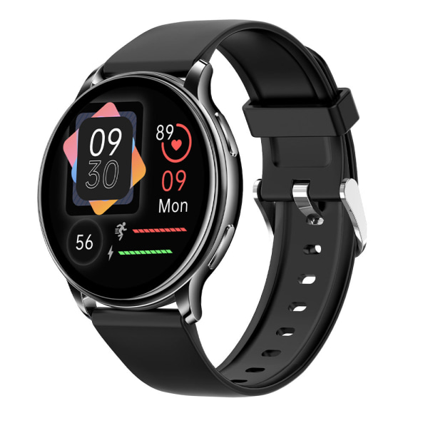 Smart Watch Bluetooth Calling Puls Blodtryck Blodsyreövervakning Black rubber black steel