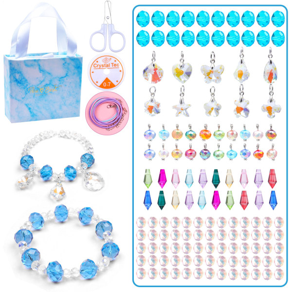 Rosa färgglad kristall DIY pärlarmband Söt barnarmband Utsökt förvaringstillbehör Kostym för kvinnor Blue Crystal