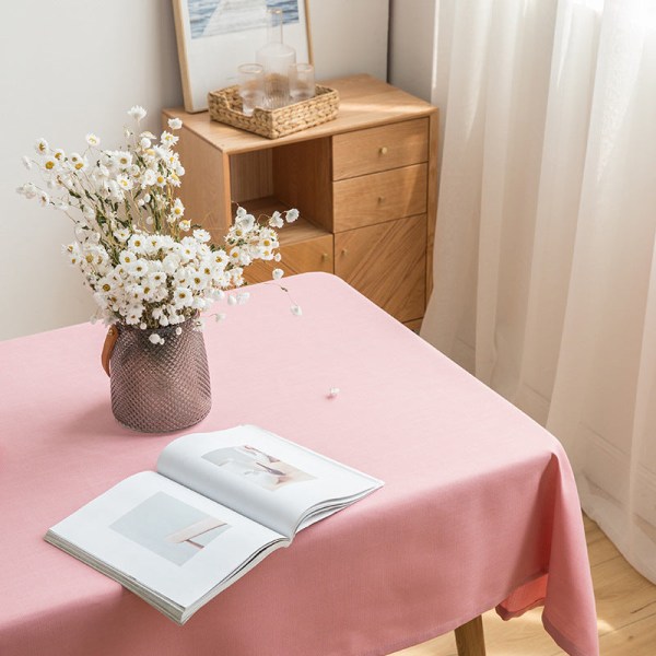 Ensfarvet dug restaurantdekoration restaurant hotel rektangulær dug pink toiletborddug Salt Caramel apricot 135*200cm