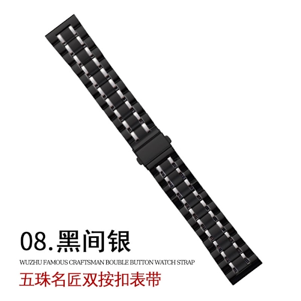 Klockarmband för Apple Watch iWatch för 38-40-41mm svart och silver vikspänne