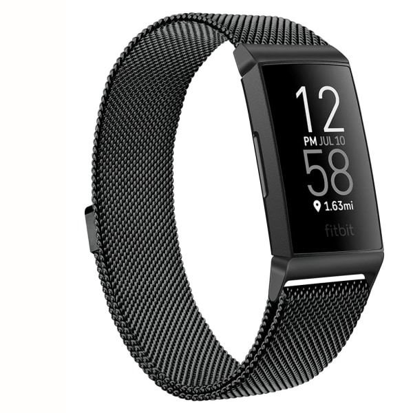 Magnetisk Milanese-reim i metall for Fitbit Charge 4 3, erstatningsarmbånd for Fitbit Charge 3 SE, reim for menn og kvinner Purple Size S