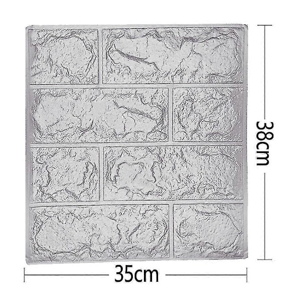 3D Kolmiulotteinen 10/20 Kappaleen Tiilikuvioinen Seinätarra Itseliimautuva Vaahtomuovitaustakuva Hopeanharmaa 10 KPL Silver Grey 10PCS