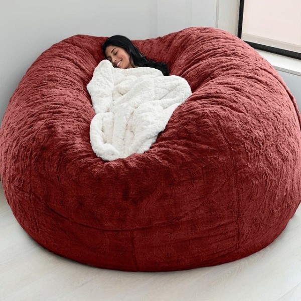 Big Bean Bag Soffa Puff No Filler Golvsits Futon Lazy Bäddsoffa Soffa Tatami Comfy Lounge Chair (ingen filler) Burgundy 153cmx65cm