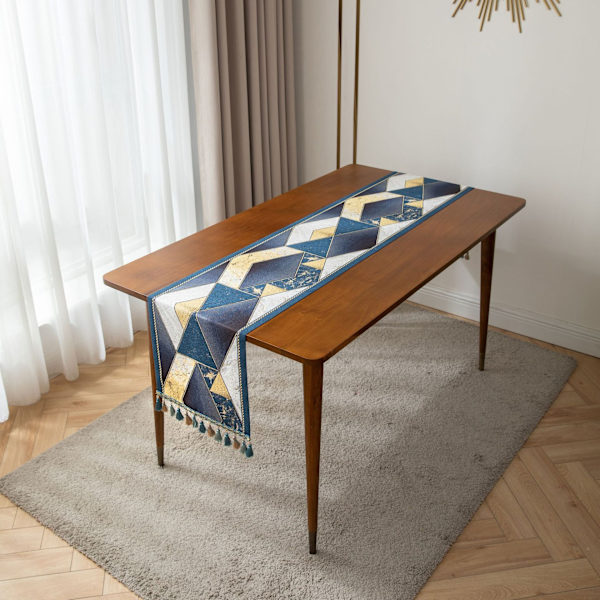 Retro Amerikansk Orange Peris Printet Bordløber Dug med Kvaster Bryllupsdekoration Bordløber The Foam Runners Hjem 35x180cm Style8