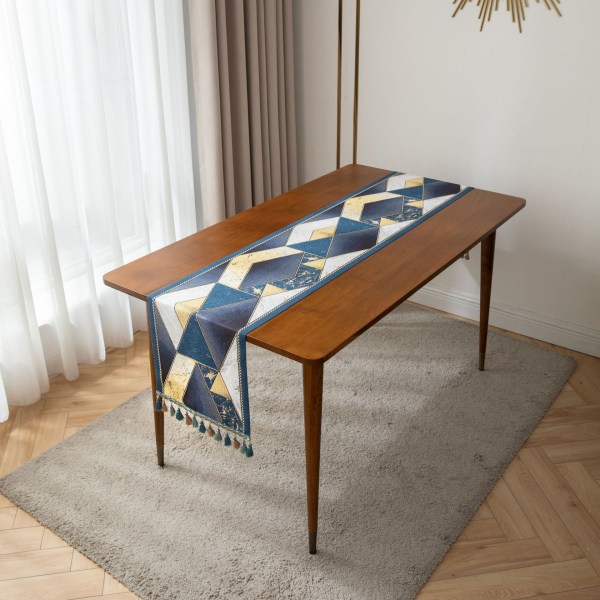 Retro amerikkalainen oranssi Peris -kuvioinen pöytäliina, jossa on tupsut, hääkoriste, pöytätabletti, Foam Runners -tyyliin 35x270cm Style8