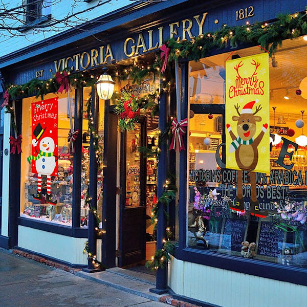 1 st Jul Veranda Dörr Banner Jultomte Snögubbe God Jul Hängande Flagga Juldekoration För Heminredning Navidad G04 christmas tree