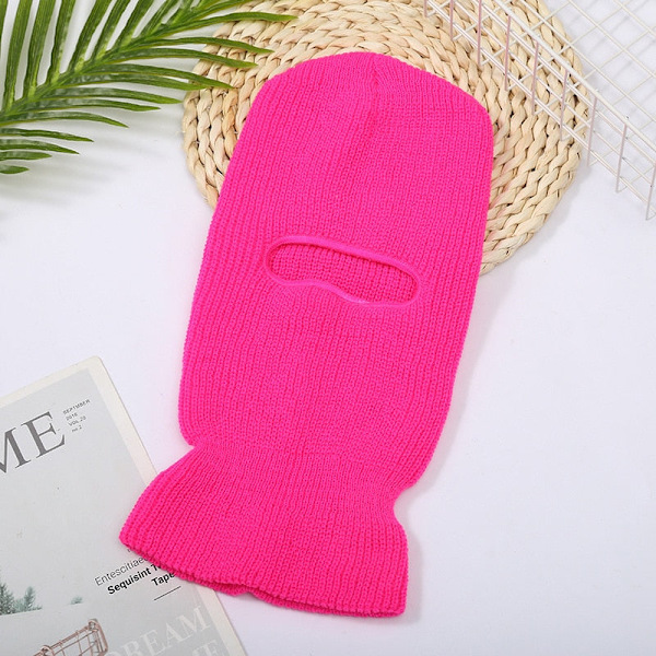 Unisex Kokokasvon peittävä 1-reikäinen hiihtomaski Balaclava Pipopipot Miehille Naisille Armeijan taktinen Cs Tuulenpitävä neulepipo Talviset lämpimät pipot Rose Red