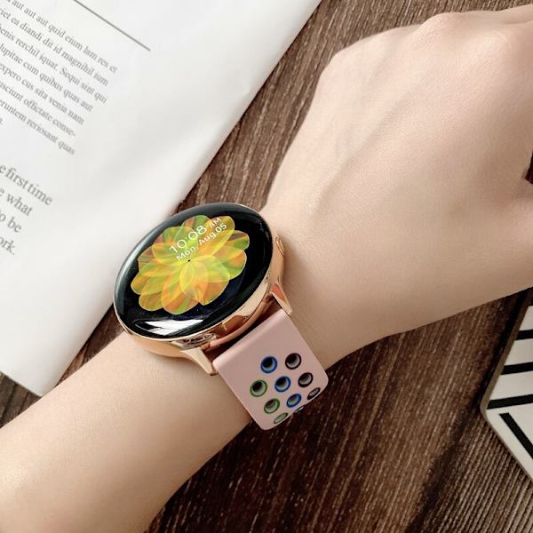20mm 22mm ranneke Samsung Galaxy Watch 3 45mm 41mm Active 2 44mm Gear S3 silikoniranneke Huawei Watch GT 2 2e pro ranneke Red colorful 20mm watch band