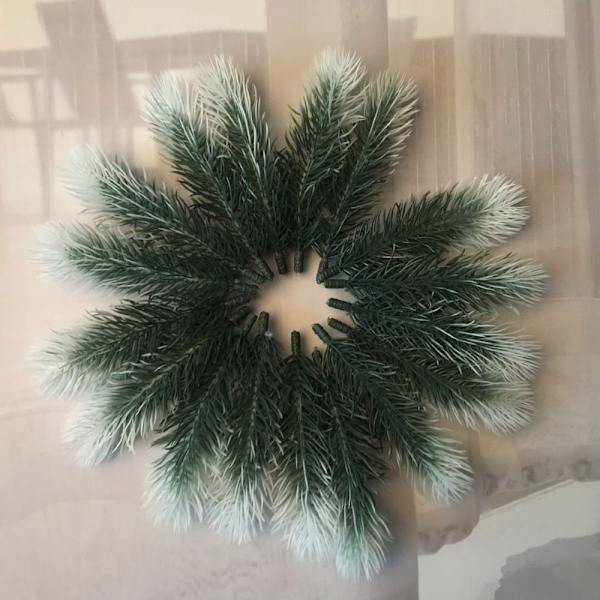 10 stk. fyrgrene kunstig falsk plante kunstig blomstergren julefest dekoration DIY tilbehør buket gaveæske green 6cm