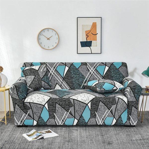 Geometriske Elastiske Sofabetræk til Stue Moderne Sektionshjørnesofabetræk Slipcovers Sofabetræk Stolbeskytter Color 1 1pc 1-Seat 90-140cm
