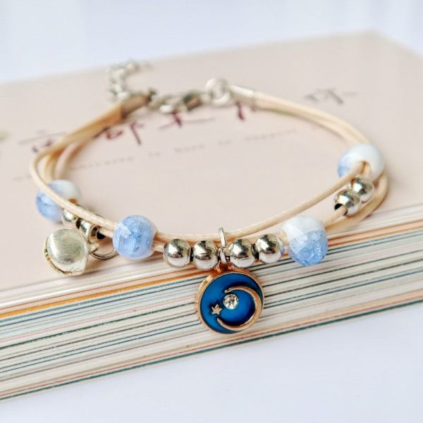 Glas Torkad Blomma Växt Armband Koreansk Enkel Personlig Hipster Körsbärsblom Studentpresent Keramisk Prydnad 15 small round leather dandelion