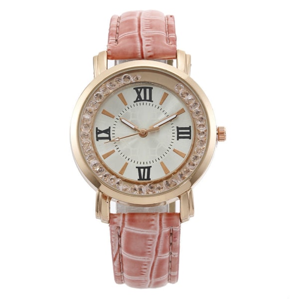 Mobil Diamond Watch Casual Fashion Watch Damurs bälte Quartz Watch Pink
