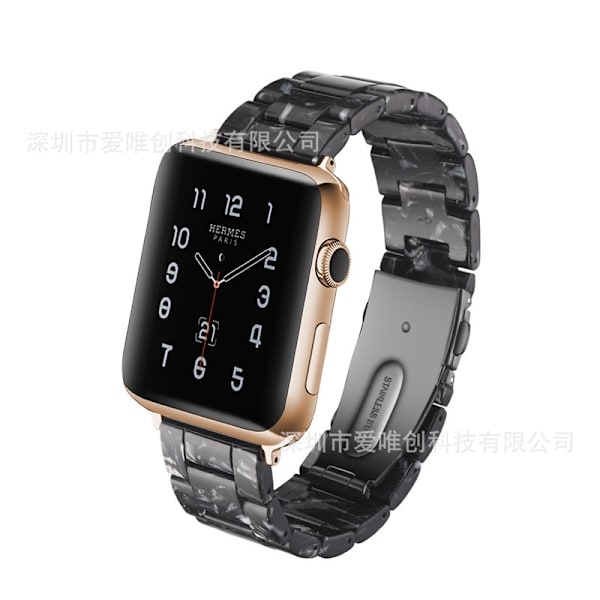 Urrem til Apple Watch iWatch 42/44/45mm Sort Blomst