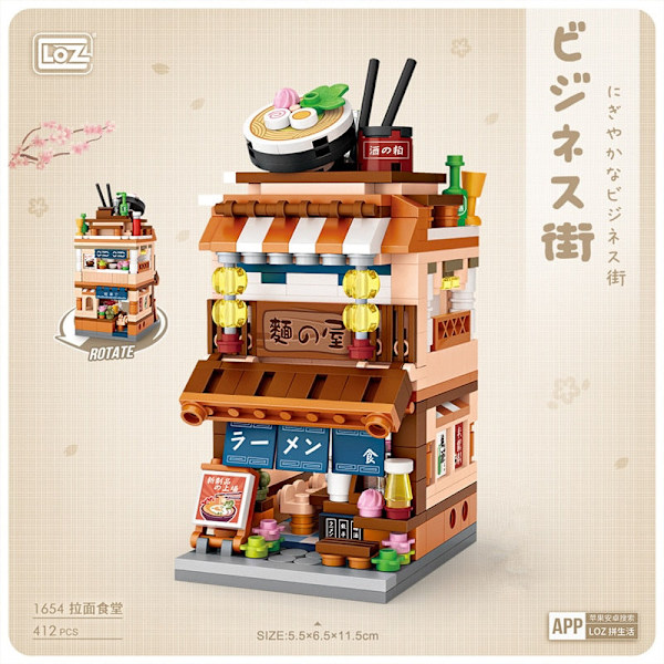 LOZ MINI Blocks japan GADE-udsigter VARM KILDE/RAMEN/KIMONNO/MATCHA kreativ samling Afslappende legetøj Brinqueos sjov 1655 nobox