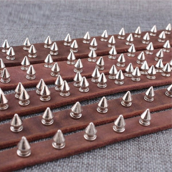 180/80 Sett Punk Nagler Skru Bakside Pigger og Spiker Kit med Verktøy Lær Håndverk Kulekjegle DIY for Lær Halsbånd Armbånd Black 180 sets