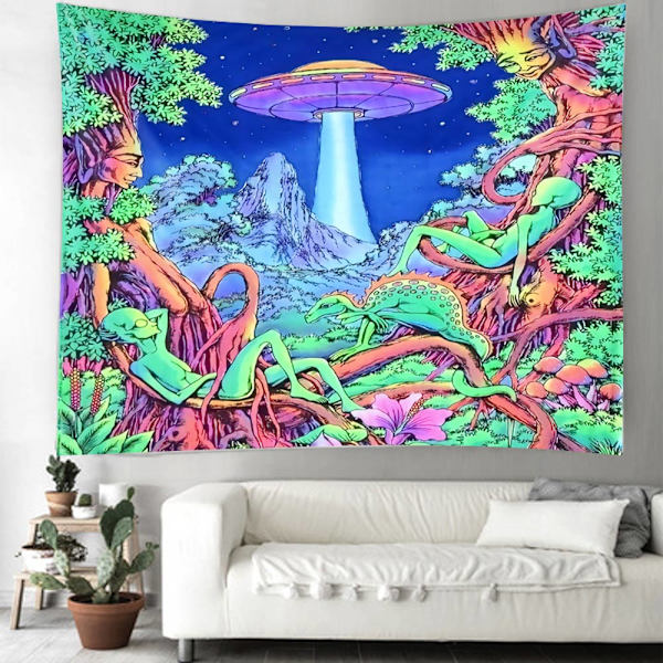 Psykedelisk Abstrakt Arabesk Svamp Väggbonad Tapestry Art Deco Filt Gardin Hängande Hem Sovrum Vardagsrum Dekor 2 150x150cm
