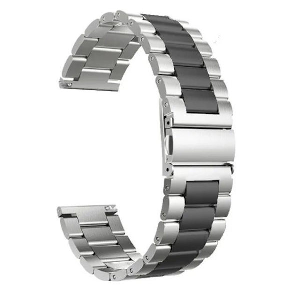 Klockarmband för Apple Watch iWatch 38/40/41 S10 42mm Passande Silver + Svart Högkvalitativt Solid