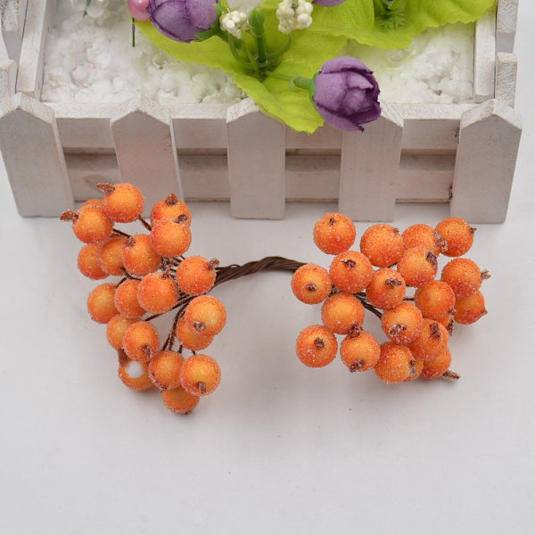 40 stk. Mini Kunstig Blomst Frugt Skum Bær Juledekoration Buket Til Bryllup Hjem Indretning DIY Scrapbooking Bacca Krans A14