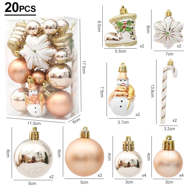 29/20 kpl Joulukuusen Palloja Riippuva Koriste Karkkikeppi Mäntykäpy Koristesetti Joulu Kodin Sisustus 2024 Navidad Uusi Vuosi Champage-20pcs