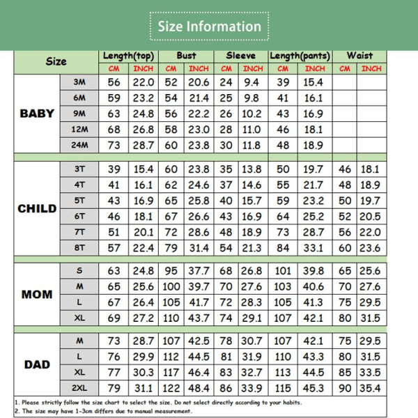 Matchande Julpyjamas för Familjen Familjepyjamas Matchande Kläder Jultomte Kostym Nattkläder Black Child 7T