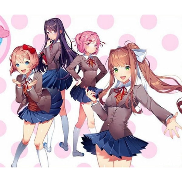 Spel Doki Doki Literature Club Monika Cosplay Sayori Yuri Natsuki Cosplay Kostym Skoluniform Flicka Kvinnor Kostymer brown+blue M