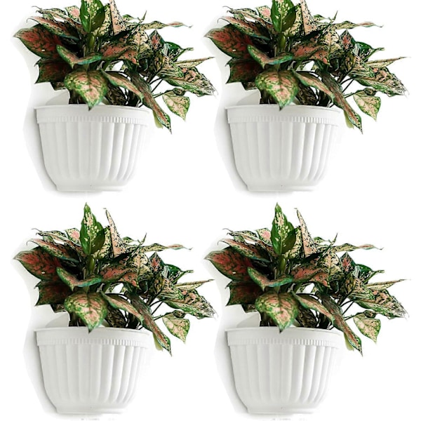 4-pack Rsine Väggmonterad Vertikal Planteringskruka Trädgård Vardagsrum Väggmontering Fönster Hängande Växt Blomkorg för Örter Balkong Räcke