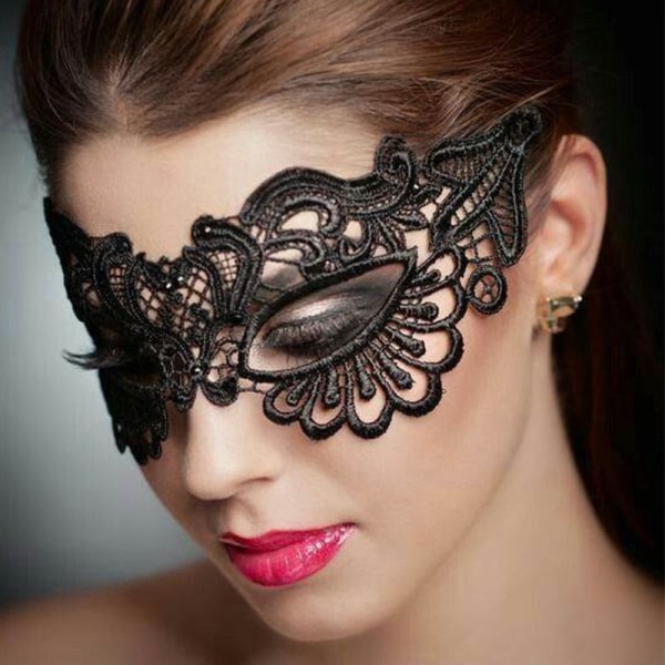 Comeondear 1 stycke Halloween Cosplay Och Party Spets Ögonmask Sexig Lady Cutout Ögonmask För Maskerad Fest Fancy Dress Kostym C80607