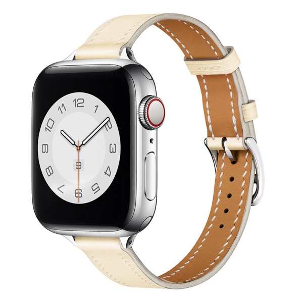 Lærreim for Apple Watch-reim 44mm 45mm 42mm 41mm 40mm 38mm Single tour klokkereim armbånd iWatch serie 3 4 5 6 SE 7 reim 19 Bamboo Cyan For 42mm 44mm 45mm
