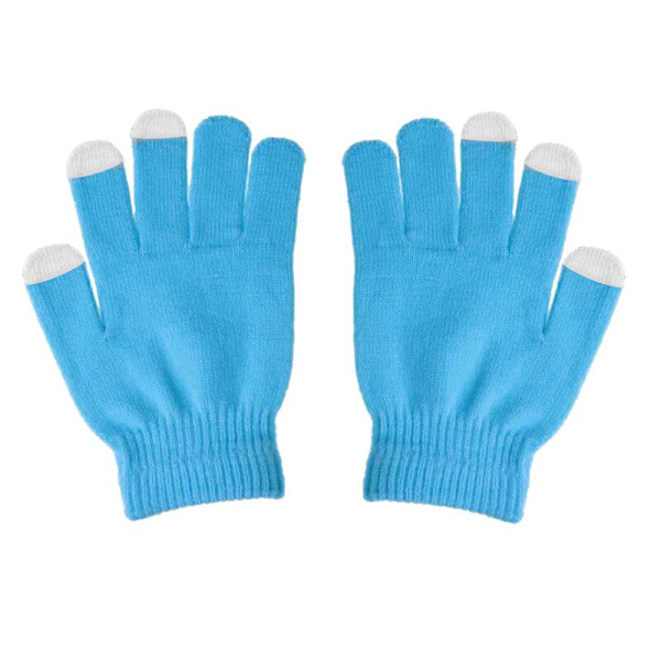 1 Par Unisex Vintervarma Kapacitiva Stickhandskar Mjuka Bekväma Handvärmare för Pekskärm Smart Telefon Ny Light blue One Size