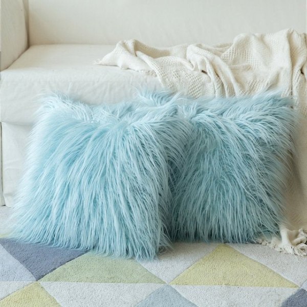 Bløde Plys Pudebetræk Pude Betræk Boligindretning Pudebetræk Stue Soveværelse Sofa Dekorative Pudebetræk 43x43cm Ny Navy