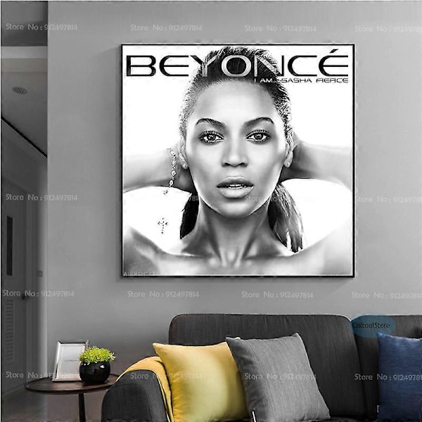 Beyonc Renaissance Beyonc hip-hop musiikkialbumi tähti kangasmaalaus juliste HD-tulosteet seinätaide elämä kodin sisustus Vaaleanharmaa 21x30 CM Ei kehystä Light Grey 21x30 CM No Frame