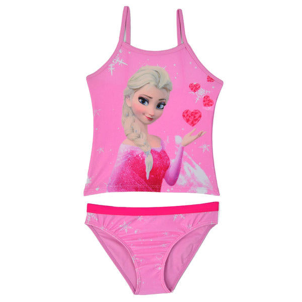 Bikini Piges Badetøj Børns Delt Badetøj 033Pink 128~134