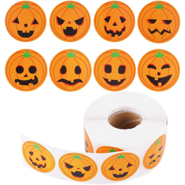 500 st 2,5 cm halloween runda klistermärken Pumpa dekoration etiketter Kuvert sigill klistermärken för presentförpackningar förpackning Papper klistermärke 11