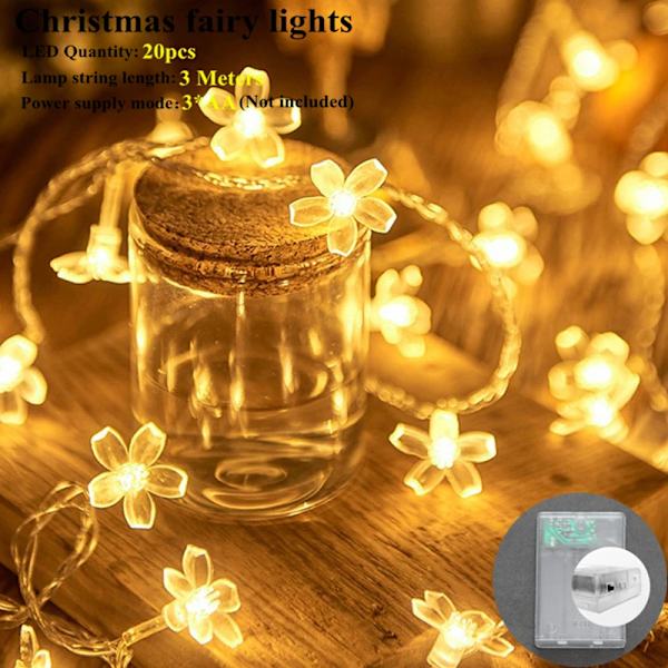 Nytår 2024 Kreative Pilekvist Gren Lys 20 LED Juledekoration til Hjemmet Noel Kerst Xmas Dekoration Navidad 2023 F268-Warm 20LED