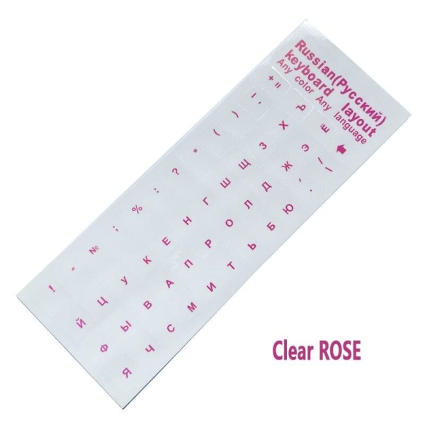 2 STK. Tastaturklistermærker Russisk Sprog Gennemsigtigt Tastatur Cover Clear White