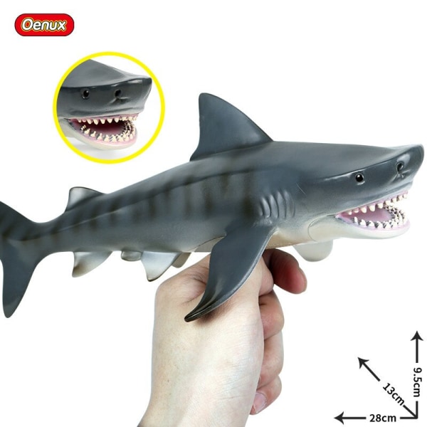 Oenux Savage Marine Sea Life Megalodon Actionfigur Klassisk havsdjur Stor haj Fisk Modell PVC-samling Leksak för barn Present Megalodon