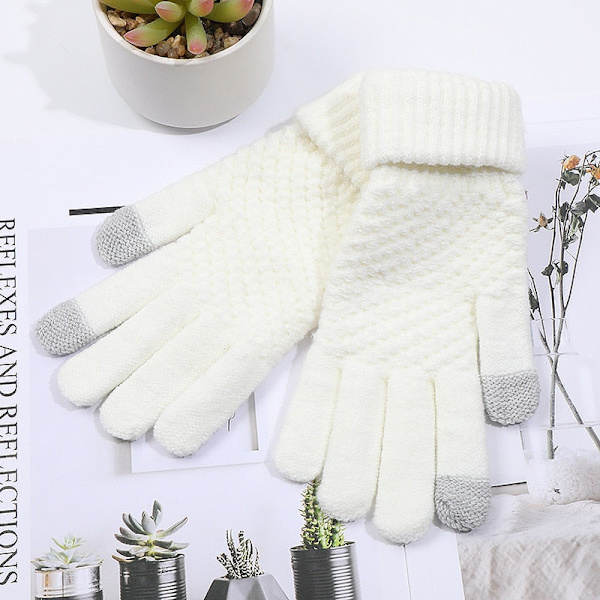 Kawaii Katt Handskar för Kvinnor Mode Flickor Katt Klo Tass Plysch Vantar Varma Mjuka Plysch Korta Fingerlösa Halvfinger Vinterhandskar White3 One Size