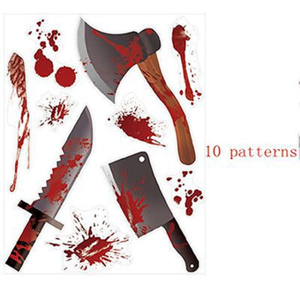 Suuret irrotettavat Happy Halloween -tarrat Verikädet Halloween-koristeet kotiin kylpyhuoneeseen WC:hen kauhuikkunoihin seinätarroihin Style 10