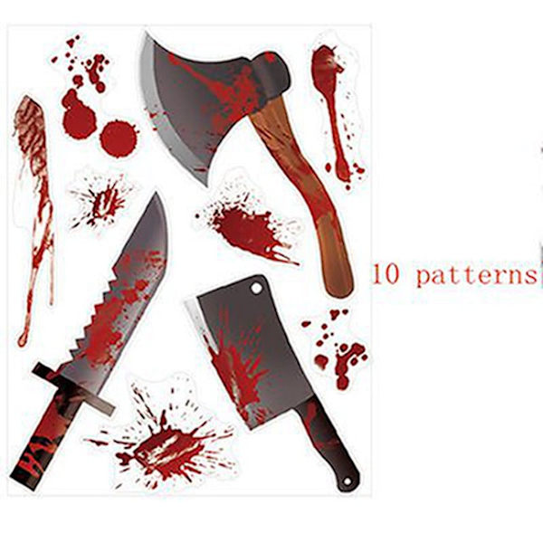 Suuret irrotettavat Happy Halloween -tarrat Verikädet Halloween-koristeet kotiin kylpyhuoneeseen WC:hen kauhuikkunoihin seinätarroihin Style 4