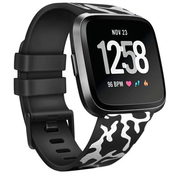 Rem för Fitbit Versa 2 Versa Band Rem Mjuk TPU ersättningsarmband för Fitbit Versa 2 Versa Lite Klockarmband Armband Snake pattern Black Size S For Versa 1 2