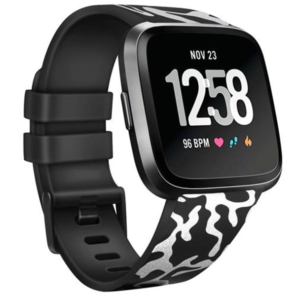 Rem til Fitbit Versa 2 Versa Rem Blød TPU Udskiftningsarmbånd til Fitbit Versa 2 Versa Lite Urrem Armbånd Snake pattern Black Size S For Versa 1 2