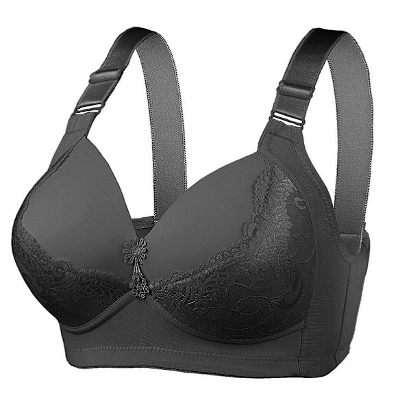 Stor Storlek Stor Kup BH Utan Bygel Justering Sexiga Bröst Damunderkläder Black 48/110D