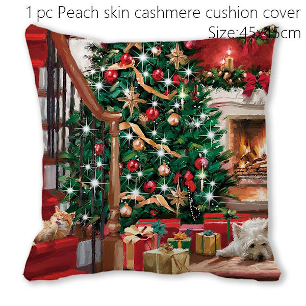 Jultomten Jul Dörrmatta Kuddfodral Juldekorationer för Hemmet 2023 Navidad Ornament Julgransprydnader Nyårspresenter Pillowcase - B032